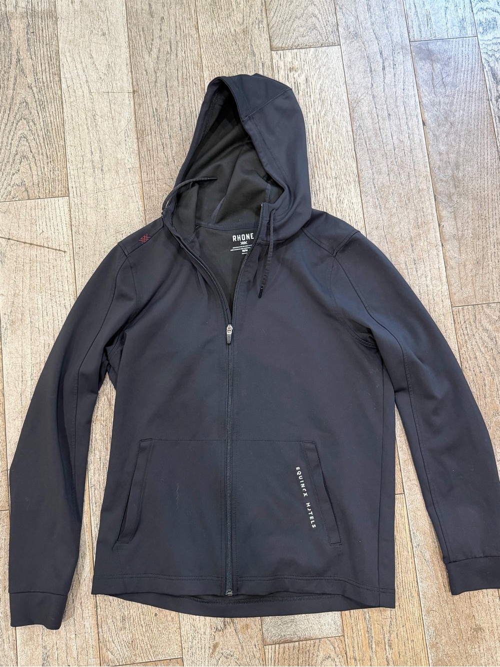 Rare Rhone x Equinox Hotels Spar Full Zip Tech Hoodie Sweatshirt Black Mens M